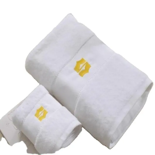 Promotion des ventes Design original de haute qualité couleur blanche 100% ensemble de serviettes d'hôtel Long Terry16S en coton