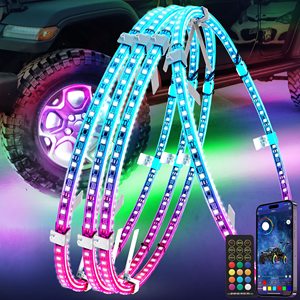 LED rüya kovalayan renkler L/R dönüş sinyali ve fren arka işık 2-row jant RF/APP akış neon şerit ışık dekorasyonu kiti - Product Image 6