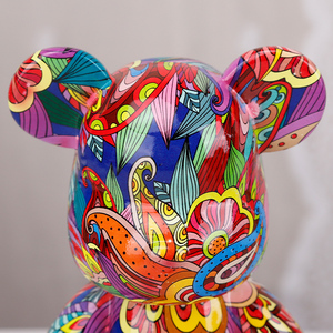 Redeco Đầy Màu Sắc Graffiti Gấu Bức Tượng Pop Nghệ Thuật Bóng Con Chó Đồ Trang Trí Dachshund Tác Phẩm Điêu Khắc Nhựa Động Vật Bức Tượng Nhỏ Cho Hiện Đại Nhà - Product Image 3