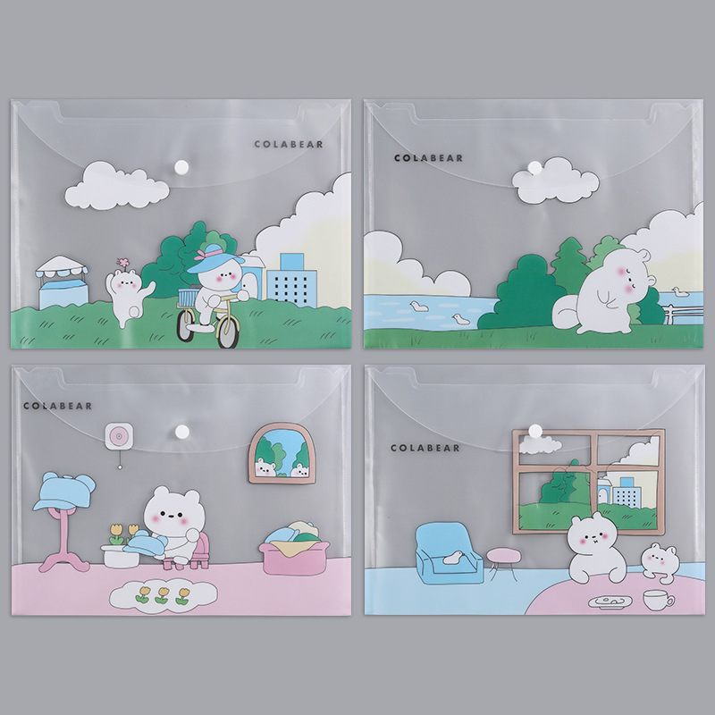 Snap button - little white bear