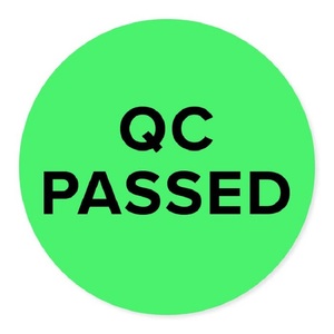 Green Quality Control <strong>QC</strong> Passed <strong>Labels</strong> <strong>Custom</strong> Printed Round Stickers