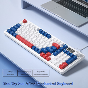 Wired <strong>Keyboard</strong> Mechanical Feel Multi-<strong>function</strong> Screen Display with Knob Desktop <strong>Computer</strong> Office E-sports Game <strong>Keyboard</strong>