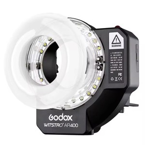 Godox AR400 400W锂离子电池液晶面板强大的微距发光二极管环形闪光闪光灯摄像机DSLR视频灯套件