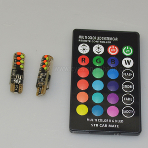 12v 194 168 501 5050 7 renkler araba led lamba uzaktan kumanda çoklu renkler 12SMD led ışık T10 RGB araba ampul - Product Image 4