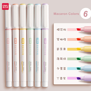 德利彩色标记软尖荧光笔套装6色荧光笔 - Product Image 4