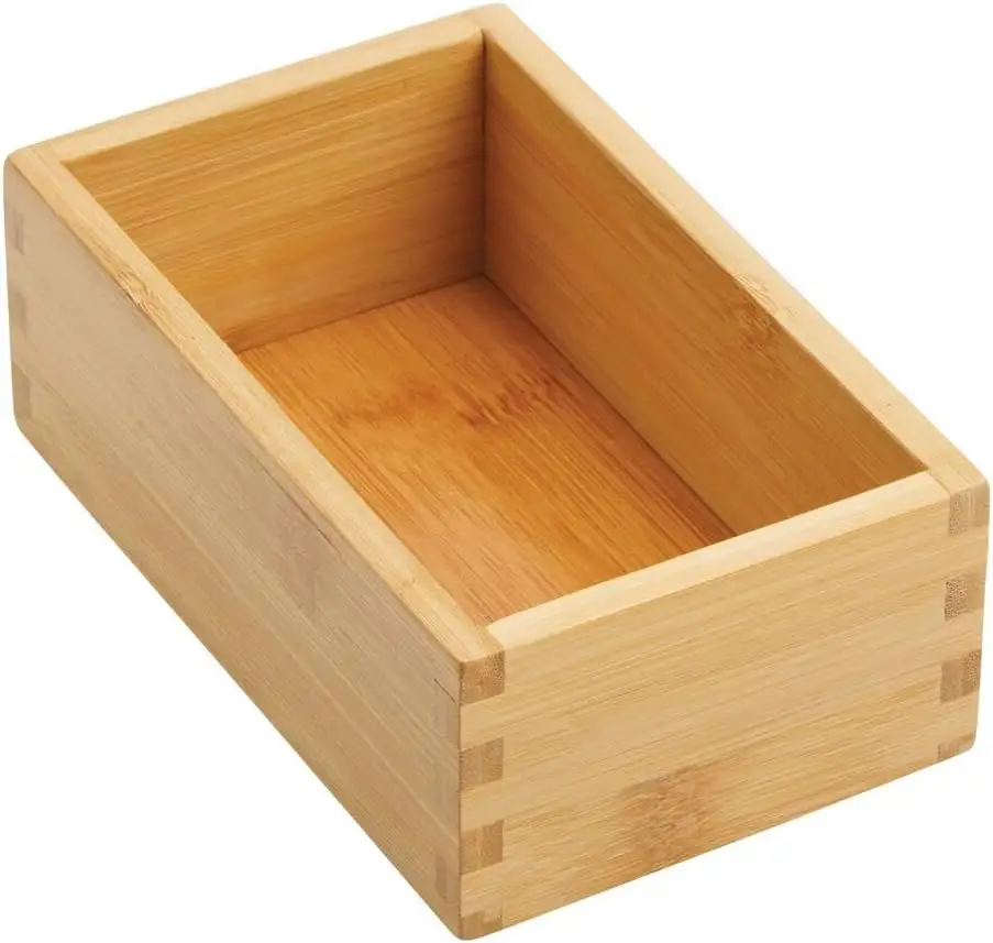 Harga pabrik kayu bambu tempat penyimpanan wadah laci Organizer peti kotak untuk dapur dapur lemari kabinet