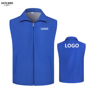 Özel logo yelek fabrika reklam gönüllü yelek fermuar ile özelleştirilmiş Polyester kolsuz spor yelek