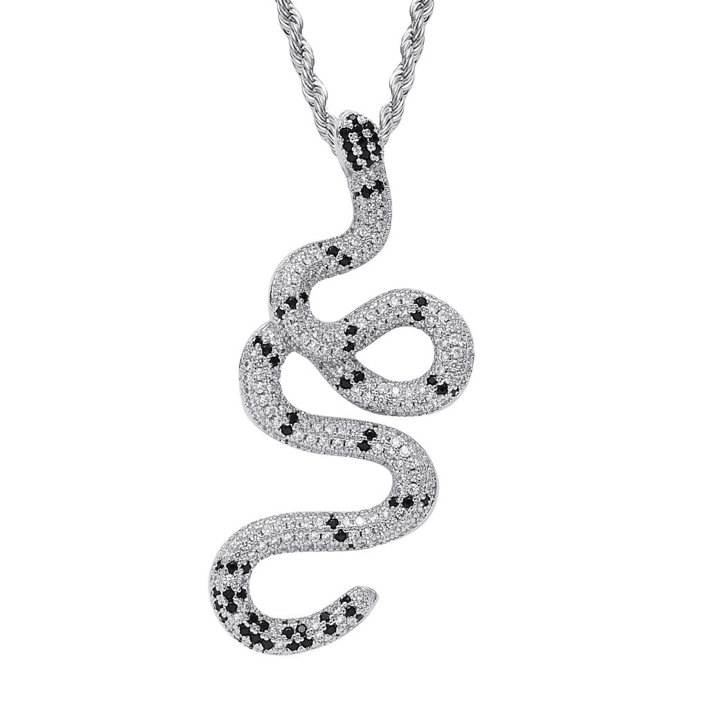 White Zircon Silver Snake