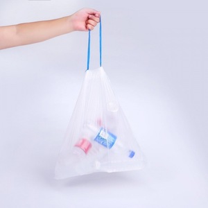 Saco de lixo biodegradável com cordão para levar lixo, saco de lixo resistente compostável de 33 galões para lixeira
