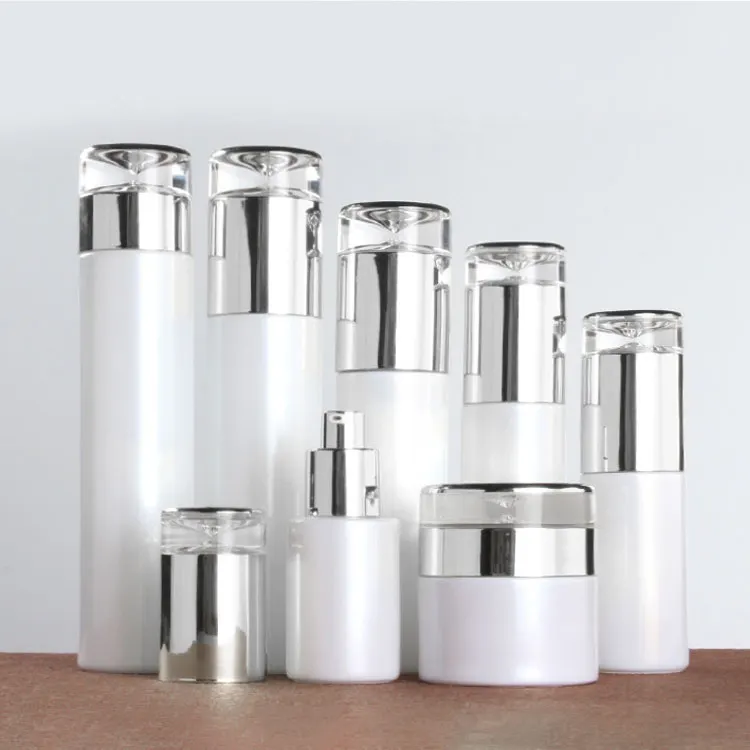 Perle Weiß 30g 50g luxus Glas Creme Jar 20ml 30ml 60ml 100ml 120ml glas Lotion Pumpe Flasche Kosmetische Spray Flasche