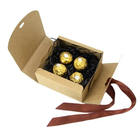 Ebur Custom sweet wedding cardboard bonbon gift box packaging candy chocolate box with plastic inserts and ribbon decoration