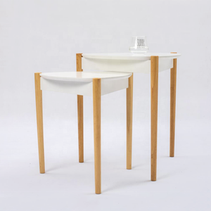 Home Furniture Nordic Bamboo <strong>Nesting</strong> Triangle <strong>End</strong> Set of 2 Coffee <strong>Tables</strong> Modern Minimalist Side <strong>Table</strong> Sets for Living Room - Product Image 3