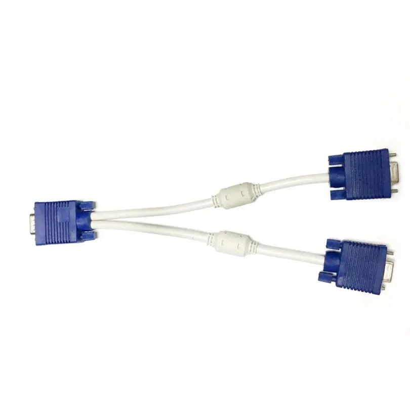 Mới Nhất 15 Pin VGA Nam Đến VGA Kép Nữ Màn Hình Y Cáp Chuyển Đổi Splitter Cáp Video