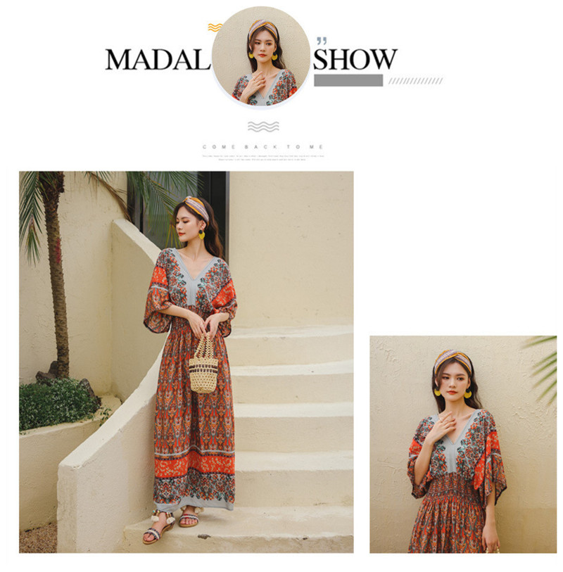 2021 Attractive soft maxi women bohemian dress summer