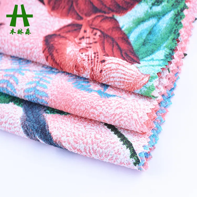 Mulinsen Textile Printed Woven Crepe Georgette Bubble Chiffon Fabric