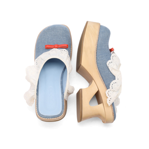 Buatan tangan pabrik kayu Swedia Mules untuk Platform wanita tumit rendah bakiak kayu bukaan belakang bakiak - Product Image 4