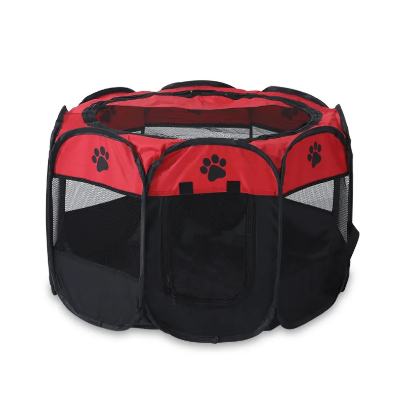 Tenda kandang olahraga lipat hewan peliharaan, pena yang dapat dilepas dalam dan luar ruangan anjing kucing portabel