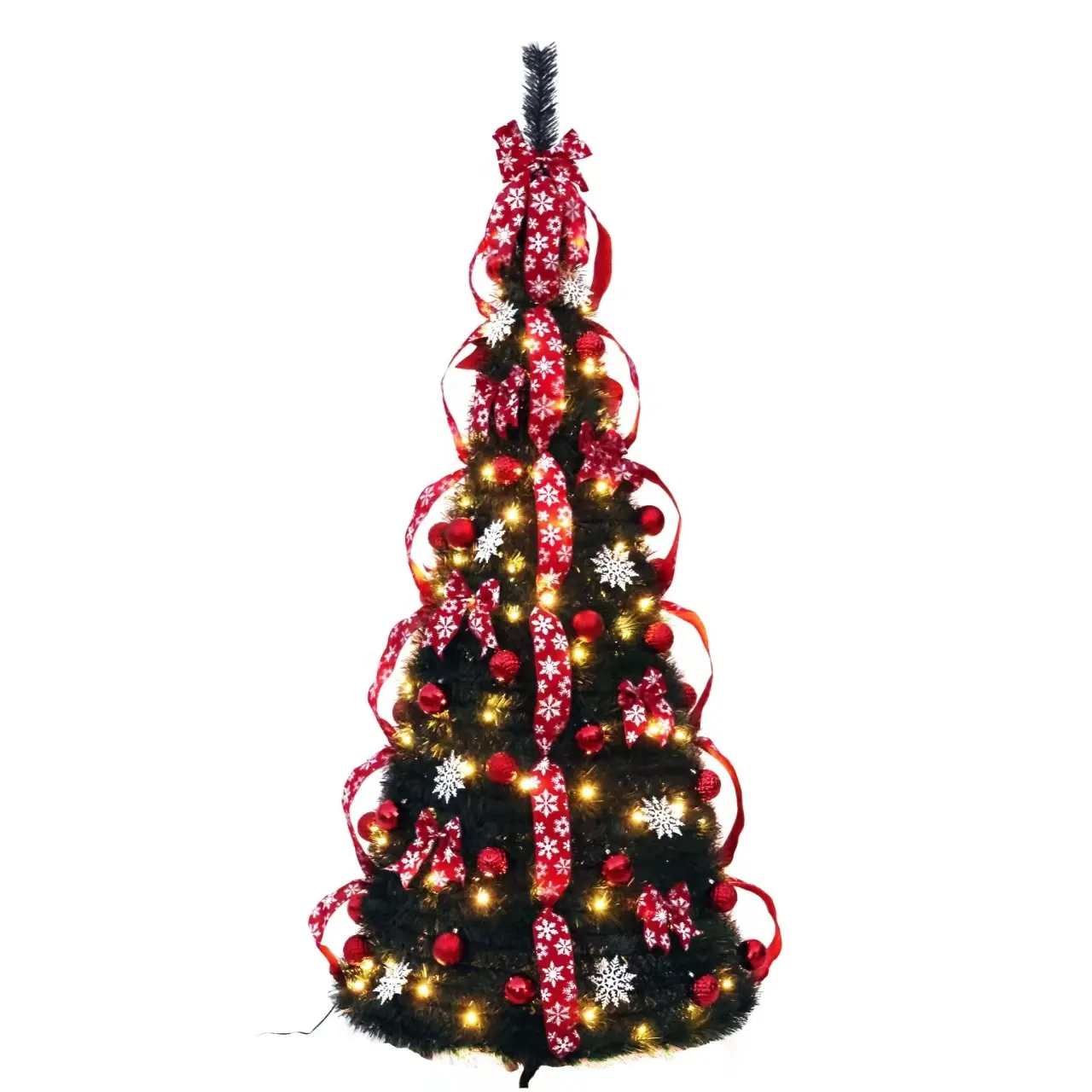 Árbol de Navidad Artificial emergente plegable personalizable de 6 pies para fiesta en casa decoraciones de oficina decoraciones de Navidad navideñas