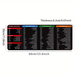 Alfombrilla de ratón con patrón de accesos directos de Excel, alfombrilla de teclado antideslizante con patrón de accesos directos, alfombrilla de ordenador antideslizante para regalo - Product Image 4