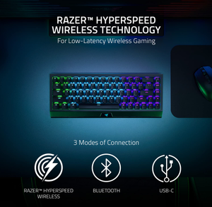 Razer BlackWidow V4迷你超高速无线热插拔65% 游戏键盘: 超高速无线和蓝牙5.0 - Product Image 4