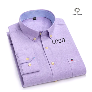 OEM ODM قميص منقوش من القطن الخالص كم طويل الأعمال المضادة للتجاعيد تنفس القمصان الناعمة عارضة - Product Image 2