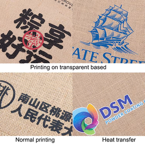 可重复使用的100% 黄麻亚麻手提袋竹柄定制图案耐用容量层压粗麻布礼品杂货店购物海滩用途 - Product Image 4
