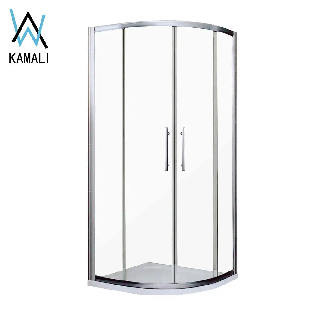 Kamali preço de fábrica 10mm vidro temperado deslizante curvo chuveiro gabinete porta