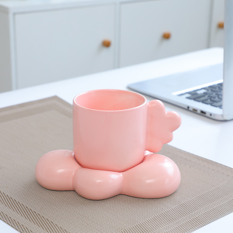 Cloud cup and saucer-pink 320ml - 320ml
