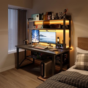 Adjustable Metal <strong>Computer</strong> <strong>Desk</strong> Simple Workbench Design for Home Study Gaming Pegboard Bedroom Work Desktop School - Product Image 1