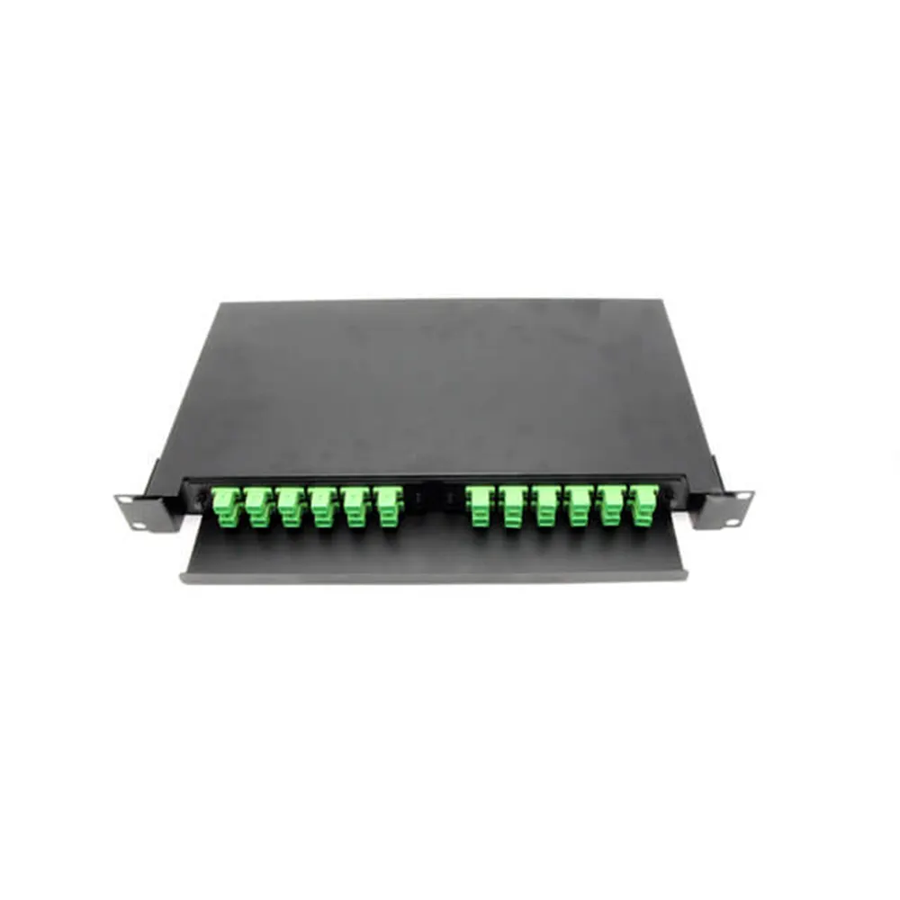 Rongbang 19 "1U Slide Rail Rack Mount Patch Panel in fibra ottica-2 Metal FAP Full Loaded