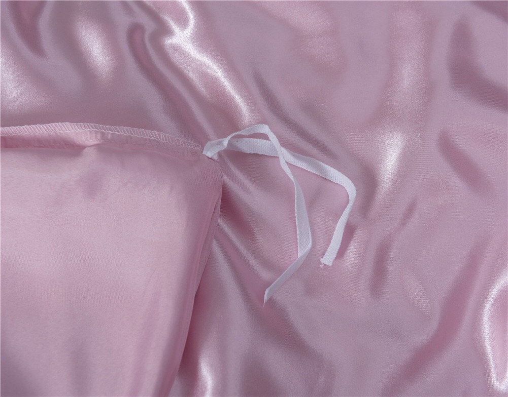 Satin High Quality Textile Solid Color Silk Bed Sets Sheet Duvet cover King Bedding Wholesale