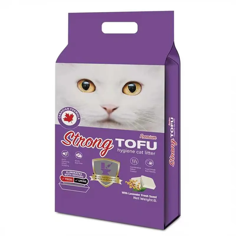 Pet ürünleri fabrika toptan Deodorant kedi çöp Tofu bitki stokta bozunur kedi çöp 5 tatlar kedi çöp