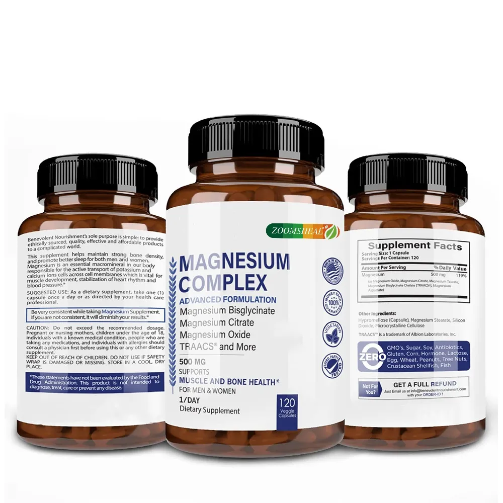 OEM Calcium magnésium Zinc oxyde vitamine D thréonite Malate thréonite complexe Glycinate magnésium Citrate tablette Capsule