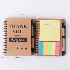 Venta al por mayor de Bloc de notas Kraft con bolígrafo logotipo personalizado notas adhesivas Eco papel Kraft cuaderno Mini cuaderno imprimir blocs de notas con bolígrafo - Product Image 6
