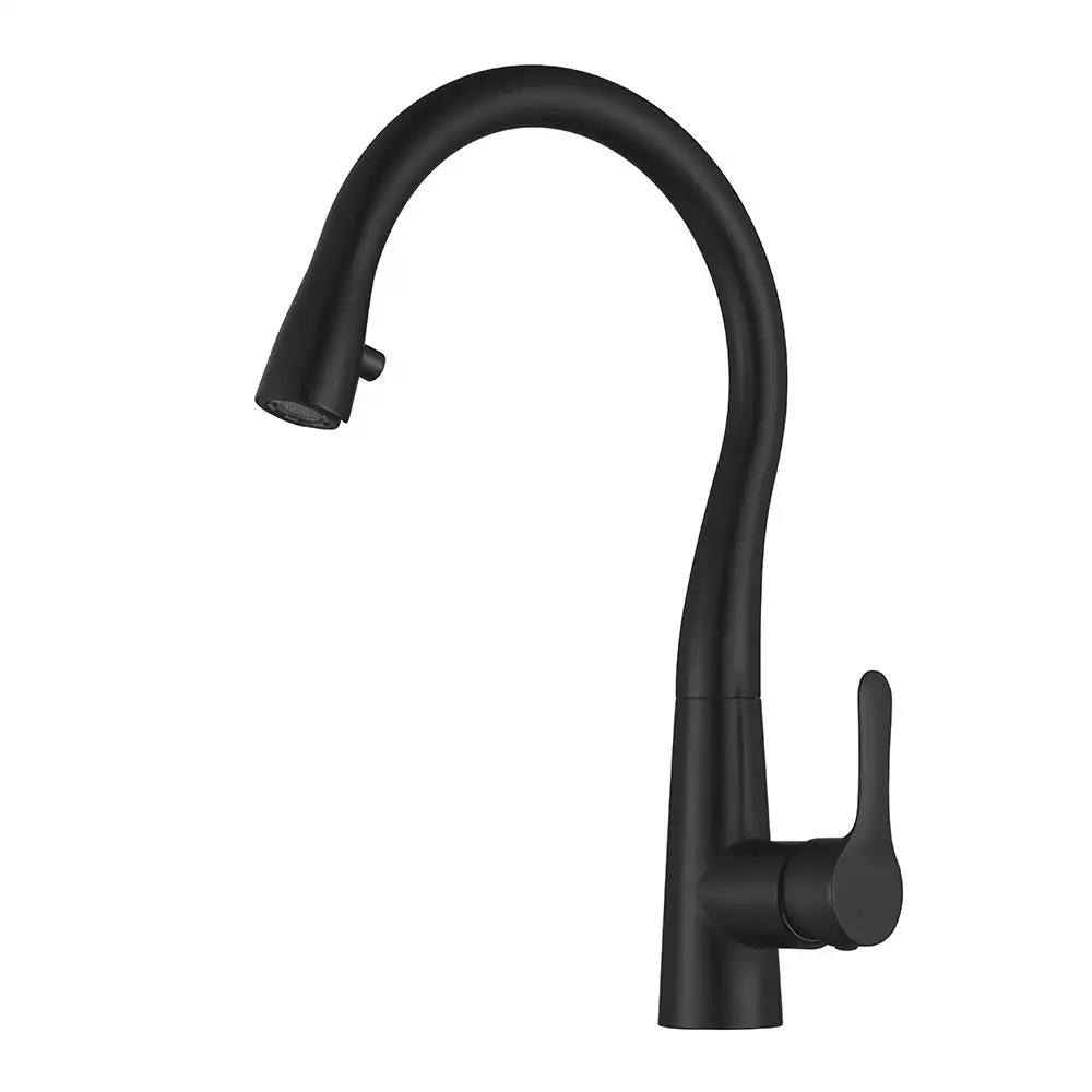 Paslanmaz çelik 304 mat siyah Modern tasarım aşağı çekin mutfak lavabo musluğu dokunun