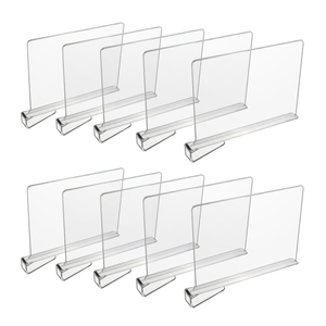 Trong suốt Acrylic Kệ Brochure chủ móc 10-pcs gỗ nhựa ngăn tủ cho tủ quần áo tủ - Product Image 1