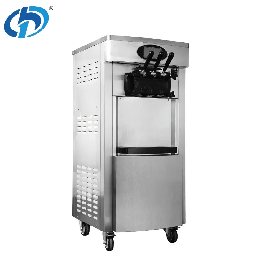 Máquina para hacer helados de 20-28L/H completamente automática, máquina comercial de helados de servicio suave para camión de comida rápida, cono de helado