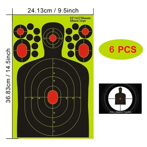9.5x14.5 inç 6 levhalar siluet yapıştırıcı hedef insan vücudu şekil kendini avcılık amacı kağıtları çıkartmalar çekim eğitim aksesuar - Product Image 2