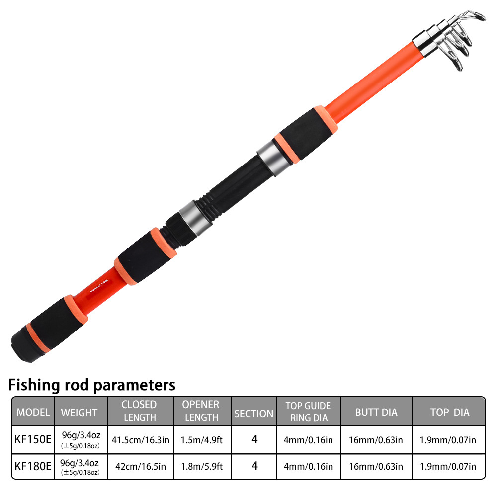 Red only one piece fishing rod