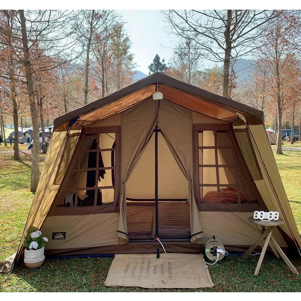 Suqian Hi Customer 4 stagioni famiglia impermeabile, Glamping grande campeggio tenda Safari in tela di lusso/