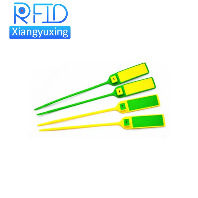 Etiqueta de cable de alambre de acero RFID NFC 13,56 MHz UHF 860-960MHz Etiqueta de sello RFID de nylon para cable