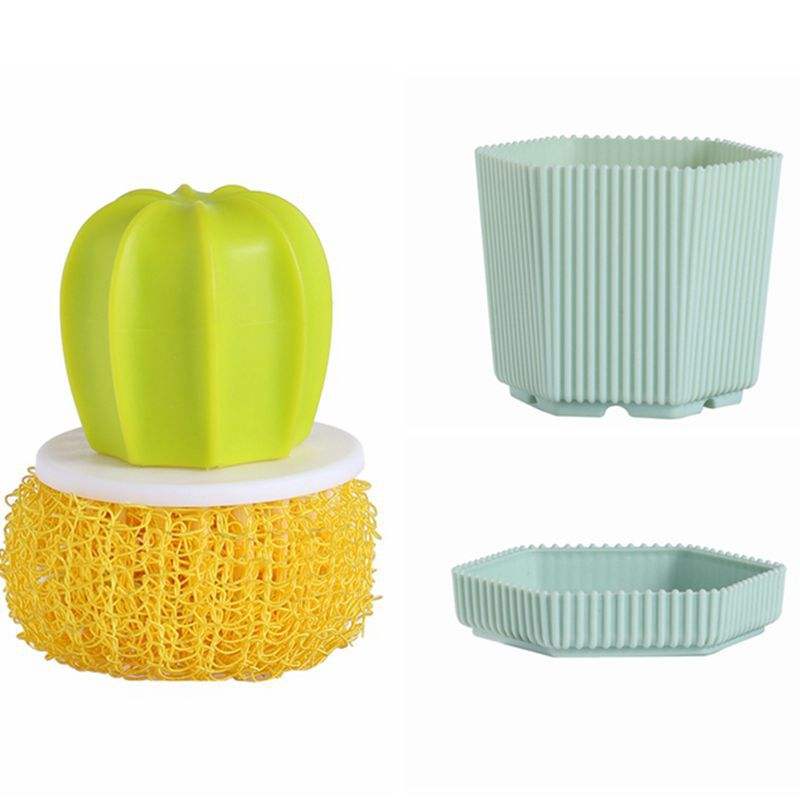 Green basin yellow brush gift bag