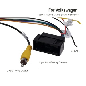 Orijinal dikiz kamera RGB için (RCA) AV CVBS sinyal dönüştürücü dekoder kutusu adaptörü VW passat CC Tiguan Android DVD için - Product Image 4