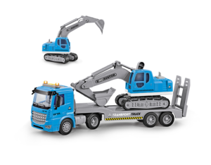 Simulated High-quality Engineering Set With 2 Children's Engineering Toy <strong>Cars</strong> Simulation Friction Truck - Product Image 1
