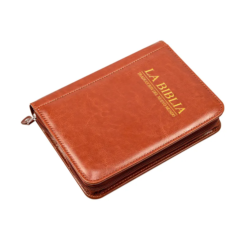 PU Leather Book Protector Christian Bible Case Bible Book Cover leather bible bag with Zippered for Men and Women