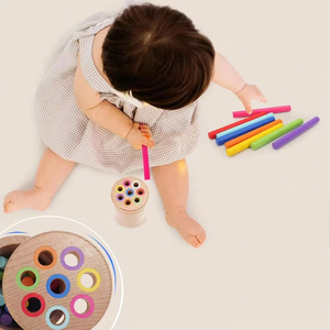 &quot;Unisex Educational Wooden Stick &amp; Tube <strong>Toys</strong> <strong>Bright</strong> Colors Wood Material <strong>2</strong>-4 Years Old Kids&quot;
