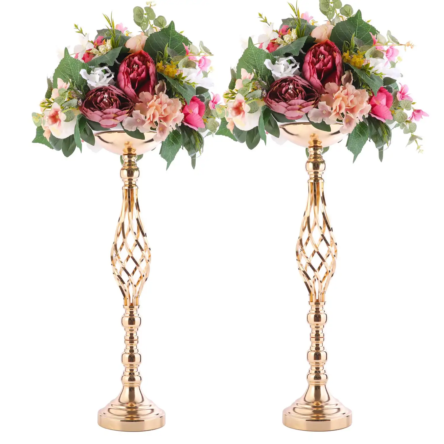 Fiore in metallo Stand per la festa strada di piombo casa semplice moderno tavolo da tavolo centro floreale per la decorazione della tavola di nozze