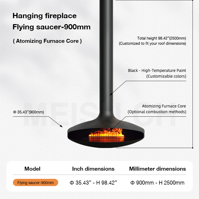 Classic Flying Saucer -Atomized Fireplace - D900
