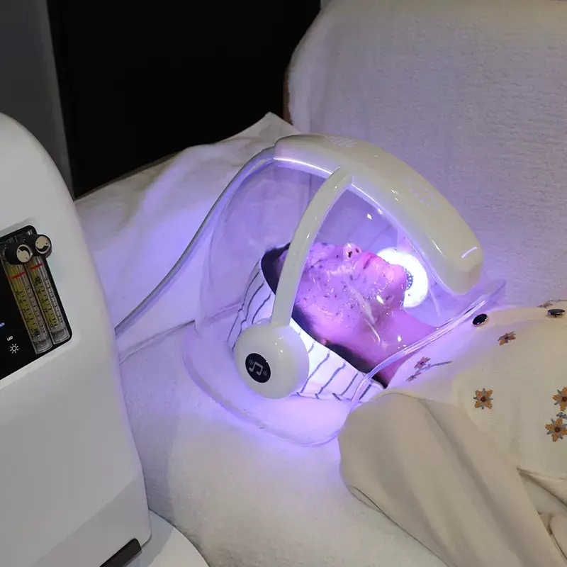 Machine oxygénée pour le visage 3 en 1, Super machinas, H2o2, hyperbaroque, blanchiment, Jet Peel, Hydra, oxygène, Machine faciale avec dôme Led