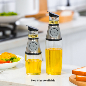 Toptan temizle cam ölçülen yağ ve sirke dağıtıcı şişe mutfak basın ve ölçü zeytinyağı konteyner - Product Image 2